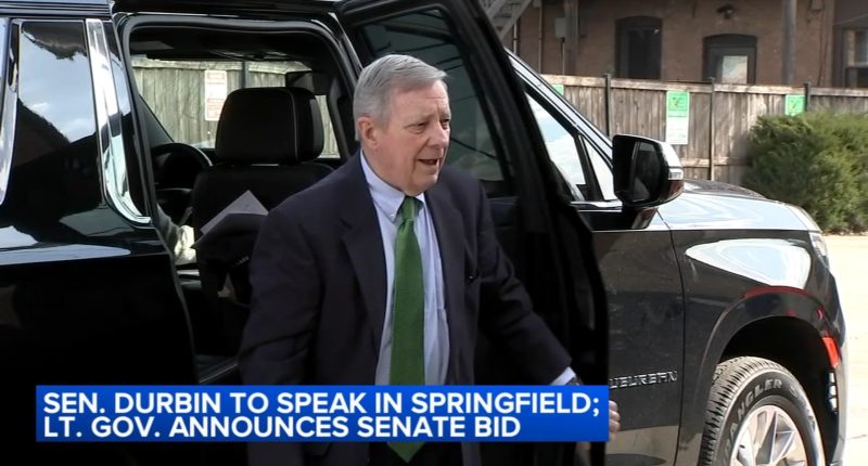 Illinois US Sen. Dick Durbin to speak amid announcement to not run for reelection; Lt. Gov. Juliana Stratton announces senate run