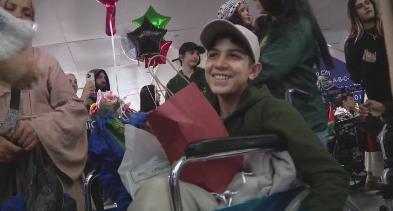 Injured Gaza children arrive in Chicago for medical treatment after bombings