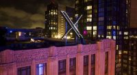 "X" sign atop the company headquarters, formerly known as Twitter,