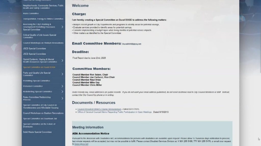 Jacksonville launches webpage for Duval DOGE special committee