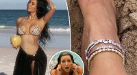 Kim Kardashian wears diamond anklets that ‘cost more than a house’ on the beach