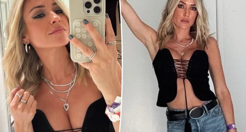 Kristin Cavallari proudly shows off plastic surgery in lace-up bustier at Stagecoach 2025