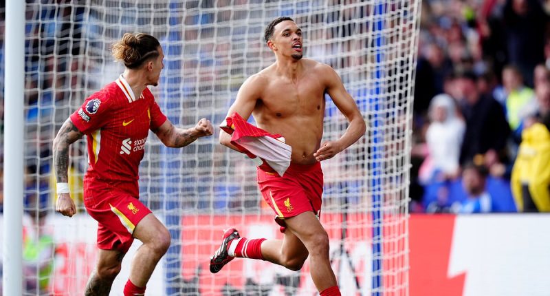 Leicester City 0-1 Liverpool: Trent Alexander-Arnold moves Reds to within ONE win of the Premier League title - as Foxes' return to the Championship is confirmed