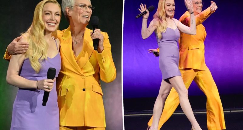 Lindsay Lohan, Jamie Lee Curtis reunite for ‘Freaky Friday’ sequel promo at CinemaCon: ‘A lot of love’