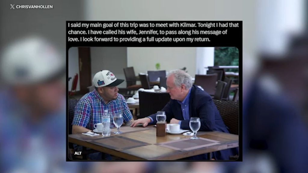 Maryland Senator Van Hollen meets with Kilmar Abrego Garcia in El Salvador amid President Donald Trump officials' court defiance