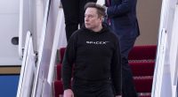 Elon Musk arrives on Air Force One at Philadelphia International Airport, March 22, 2025, in Philadelphia. (Chris Szagola, Associated Press)