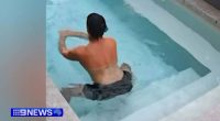The paddle pincher was caught on camera half a dozen times but the family has no idea who he is.