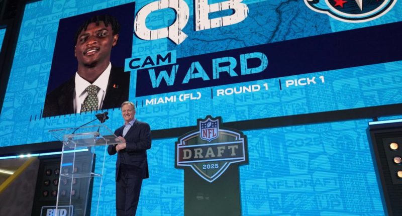 NFL draft 2025: Titans take QB Cam Ward with No. 1 pick