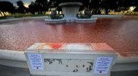 Outrage after fountain in Auckland is dyed red as part of Anzac Day protest