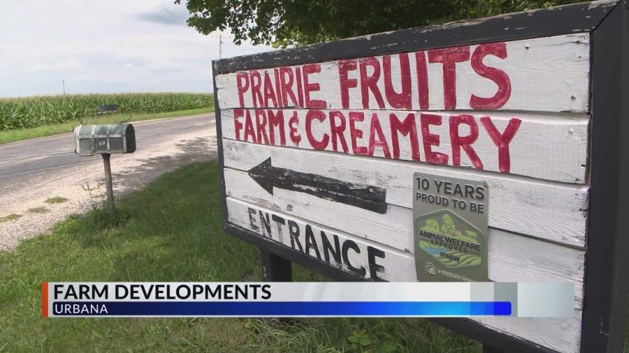 Pollinator patch, bee hive headed to Prairie Fruits Farm and Creamery in Champaign