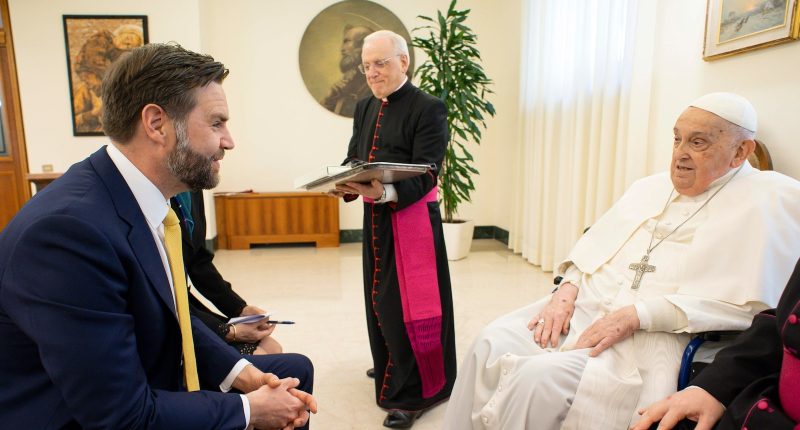 Pope Francis appears for Easter Sunday blessing after meeting JD Vance at Vatican