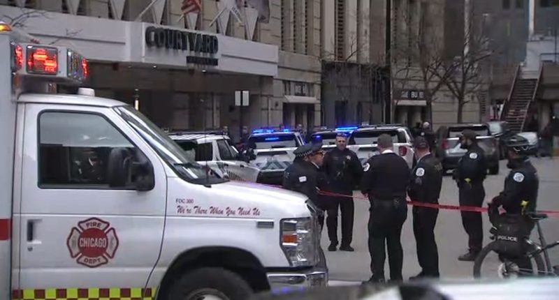 River North shooting today: Chicago police shooting injures man with knife at Courtyard Marriott at 30 E. Hubbard Street, CPD says