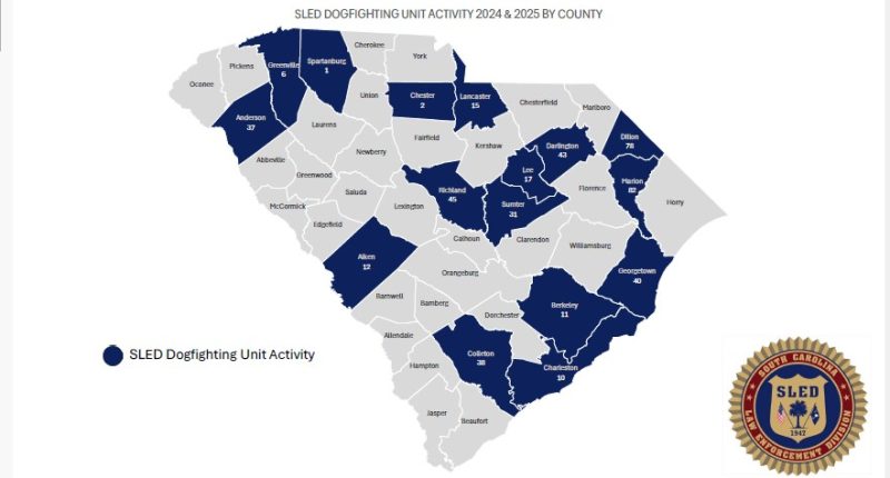 SLED breaks up Pee Dee dog fighting ring, seizes hundreds of animals along with drugs, weapons