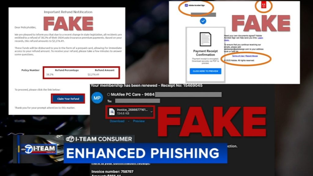 Scammers using new enhanced phishing emails with malicious links to hack victims, security experts tell ABC7 I-Team