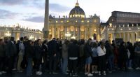 St Peter's Square is abuzz with pilgrims from all corners of the globe.