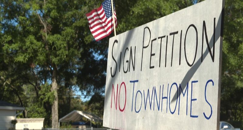 Southside residents protest rezoning for new townhomes in Jacksonville