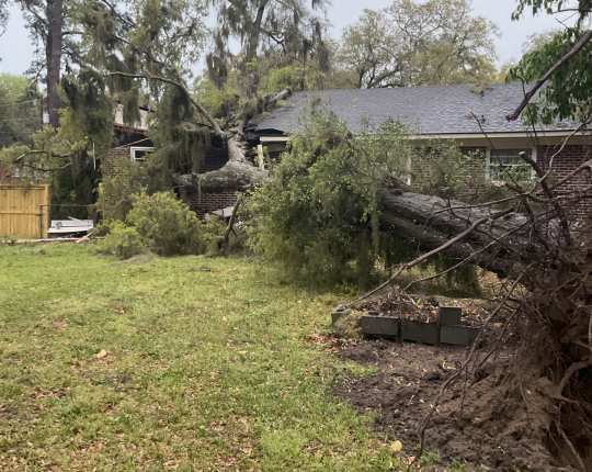 Strong storm displaces multiple families in Burton