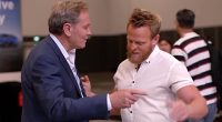 Tense moment Channel Seven star Liam Bartlett nearly comes to blows with an EV influencer dubbed the 'Electric Viking'