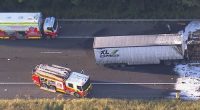 Truck engulfed in flames, one dead after crash in Sydney's west