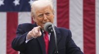 President Donald Trump speaks during an event to announce new tariffs in the Rose Garden