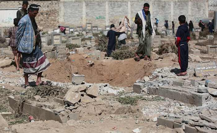 US airstrikes killed 12 people in Yemen’s capital, the Houthi rebels say