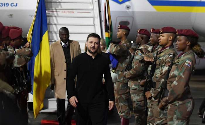 Ukraine's Zelenskyy arrives in South Africa for state visit following Trump's renewed criticism