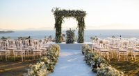 Beautiful wedding arch on the beach