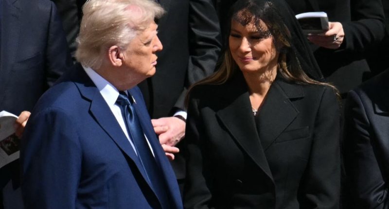 Donald and Melania Trump at Pope Francis' funeral.