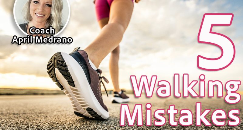 5 Walking Mistakes That Quietly Age Your Body Faster, cover. Coach April Medrano, Runner woman feet running on urban road - Fit female athlete workout on city street - Wellness and sport life style concept