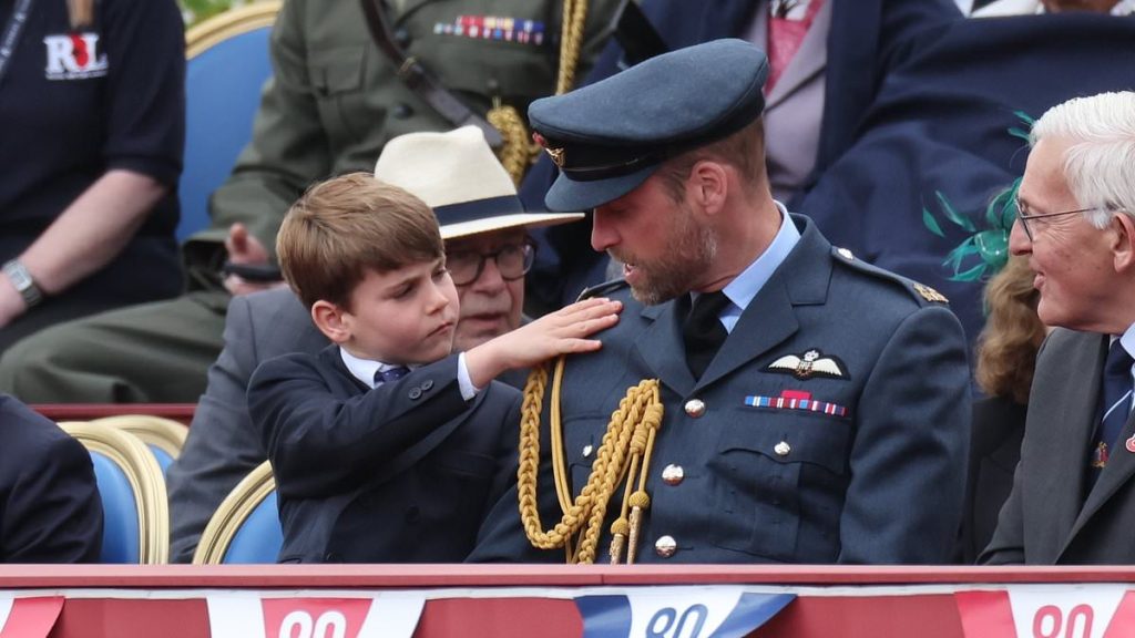 Adorable moment Prince Louis helps his father at VE Day celebrations