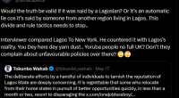 Are Yoruba people not in the UK? Don?t they complain about unfavourable policies over there? - Comedian Acapella slams Lagos commissioner Tokunbo Wahab over his reaction to claim of Lagos smelling