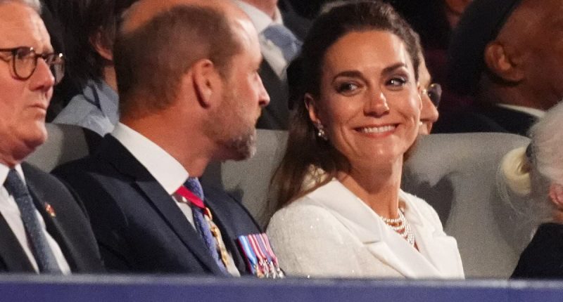 Beaming Kate puts on a loved up display with William at VE Day concert