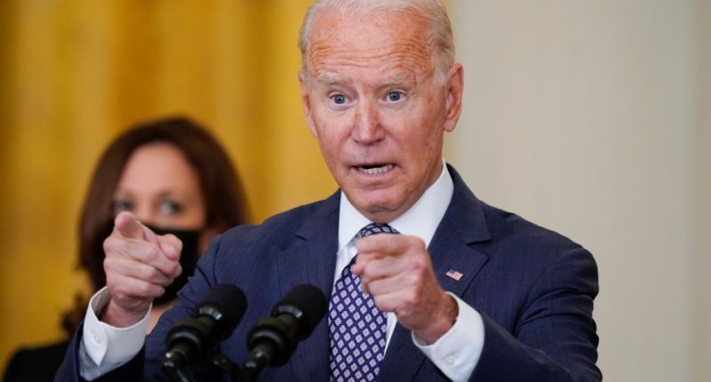 President Biden addressing the media.