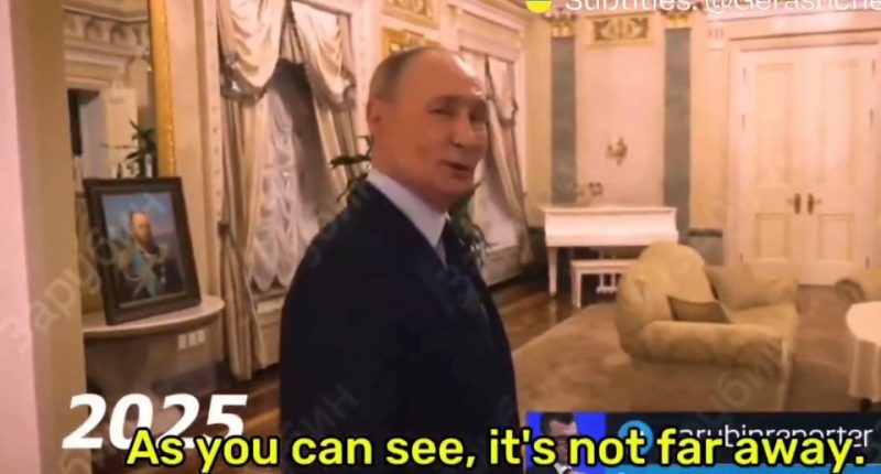 Putin giving a tour of his luxurious Kremlin apartment.