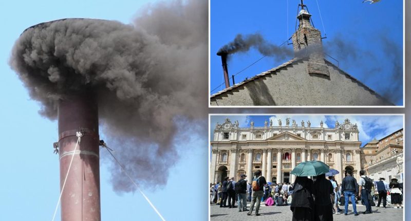 Black smoke signals no pope elected in morning conclave votes