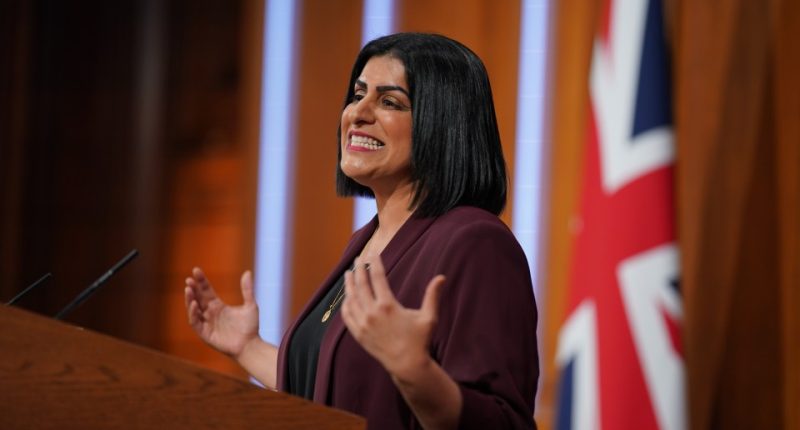 Shabana Mahmood giving a speech at a podium.