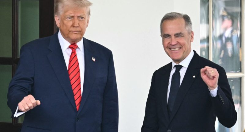 Donald Trump and Mark Carney at the White House.