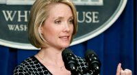 Dana Perino, Deputy White House Press Secretary, speaks at a press briefing.
