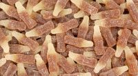 Many cola-bottle-shaped gummy candies.