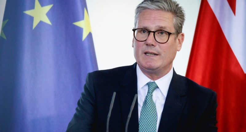 Keir Starmer, Prime Minister of the United Kingdom, giving a press statement.