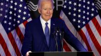 President Biden speaking at a podium.