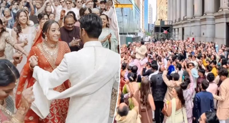 Indian couple’s extravagant wedding parade shuts down Wall Street — meet the bride and groom