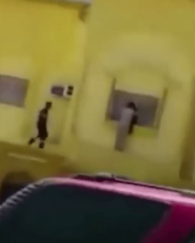 Video still of women in a Saudi Arabian prison.