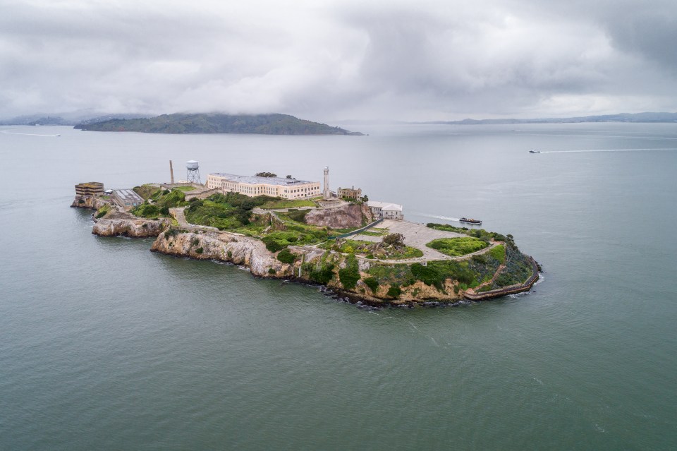 Aerial view of Alcatraz Island.