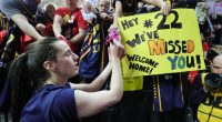 Iowa fans go wild for Caitlin Clark during Fever star's return