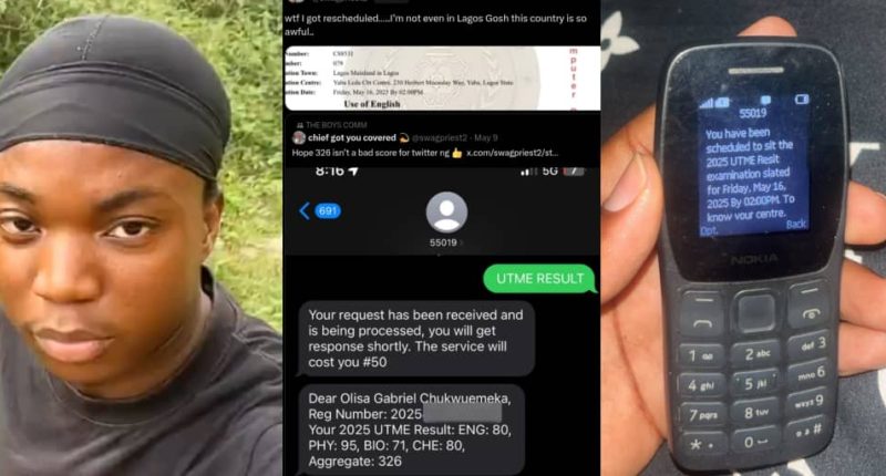 JAMB candidate with 326 UTME score shocked as he receives new exam date