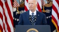 President Biden speaking at a podium.