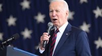 President Biden speaking at a podium.