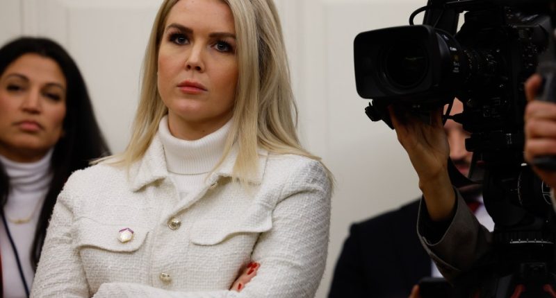 White House press secretary Karoline Leavitt at a press briefing.