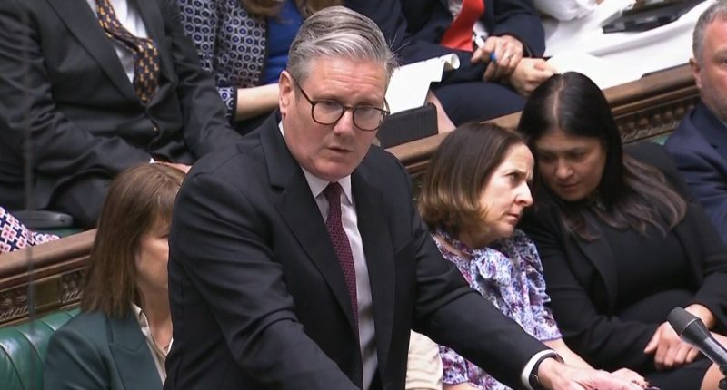 Sir Keir Starmer speaking at Prime Minister's Questions in the House of Commons.